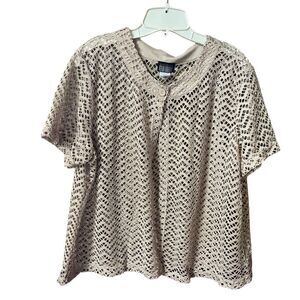 Vintage First Glance size XL crocheted cardigan coastal boho USA
